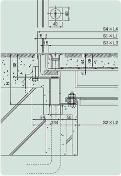 第一機材 マシンハッチ BH-8SW-2・BH-8SW-14(二重蓋・モルタル充填用) 断面・取手部詳細