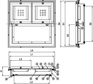 第一機材 マシンハッチ BH-8SW-2・BH-8SW-14（二重蓋･モルタル充填用） 正方形蓋