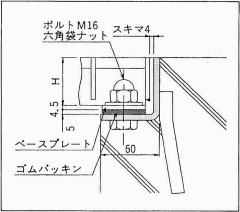 ニムラ鋼板製グレーチング PKT-V ■固定形式 Bタイプ（パッキン付）