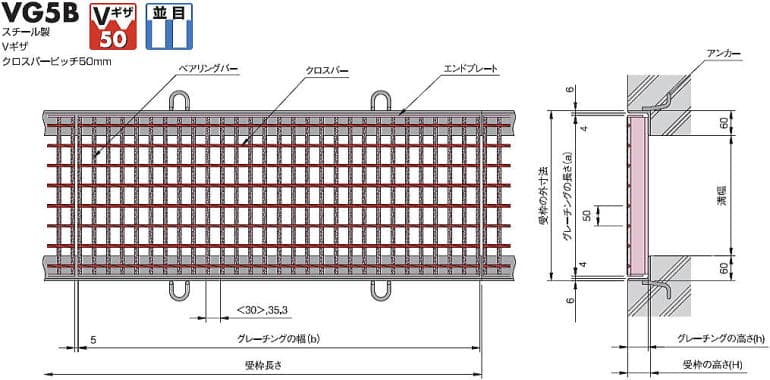 中部コーポ グレーチング VG5B