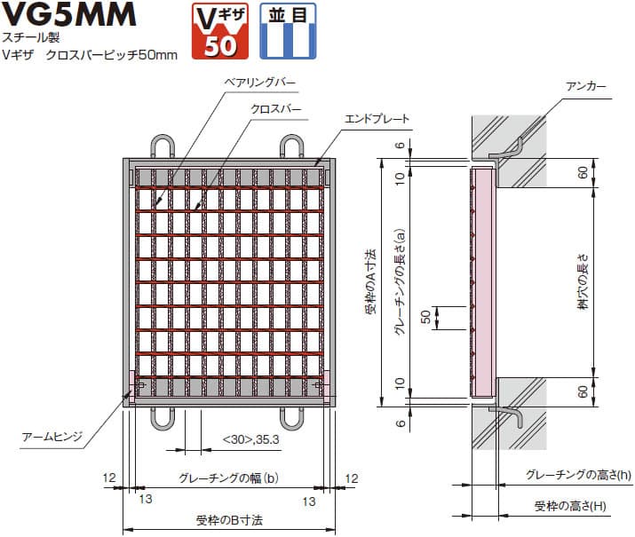 中部コーポ VG5MM 180°開閉式マスグレ