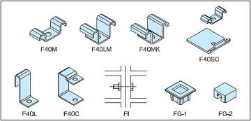 FRPグレーチング FG4040 歩行用 ■取付金具