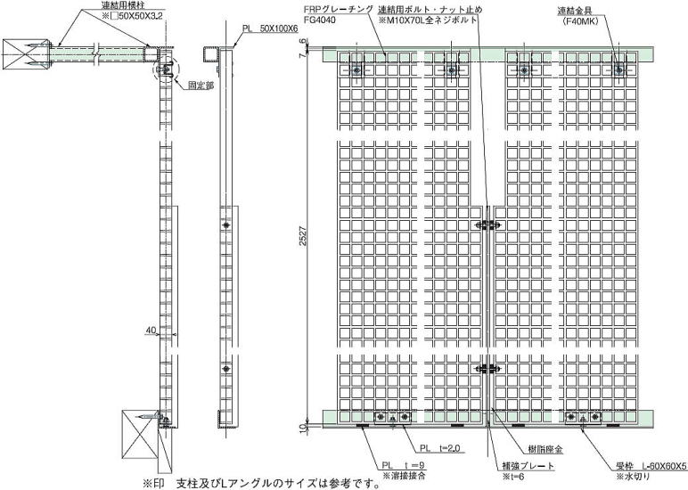 FRPグレーチング使用例　フェンス2