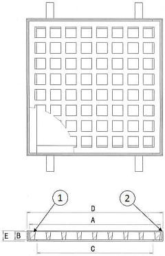 アングル枠付格子（エコノミータイプ） 寸法図