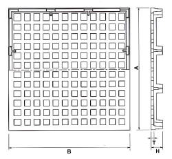 CD用足付格子網 寸法図