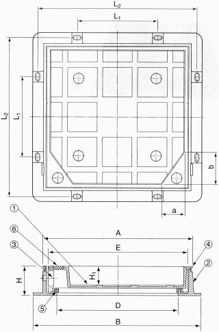 インターロッキングブロック用 化粧マンホール EMBH7S 寸法図