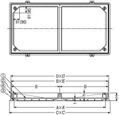 インターロッキングブロック用 化粧マンホール MRHP-W 寸法図