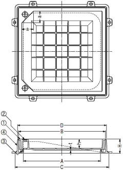 インターロッキングブロック用 化粧マンホール MRHP 寸法図