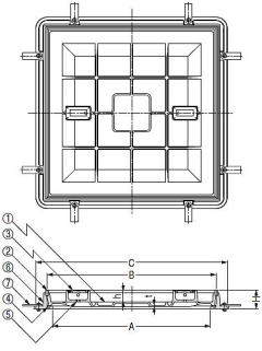 カラー舗装用 化粧マンホール MRKS 寸法図