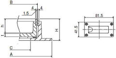 中部コーポレーション カラー舗装用化粧マンホール 角枠真鍮目地タイプ MSCS-B　タイル用　簡易密閉型 詳細寸法図