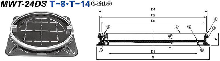 カラー舗装用 化粧マンホール MWT-24DS