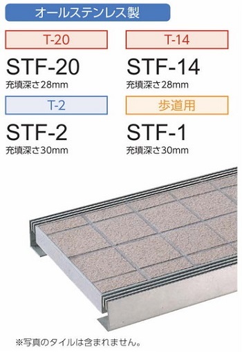 中部コーポレーション 化粧溝蓋 カラー舗装タイル充填用 側溝用 STF-14・STF-2・STF-1