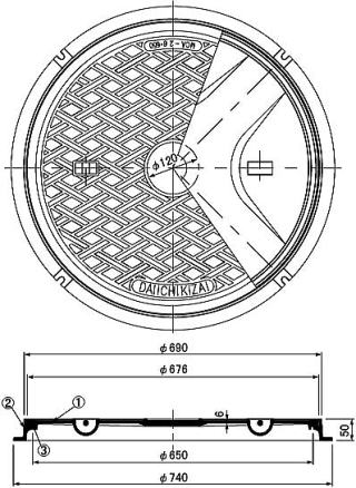 第一機材 MCA-R・MCA-R-20（2トン/6トン/20トン用・簡易密閉型 パッキン付）  寸法図