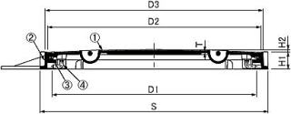 第一機材 回転ロック式角枠マンホール蓋 MSA-PL・MCA-PL 寸法図