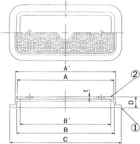 ニムラ ハンドホール用マンホール蓋 NC-1A（12トン用） 寸法図