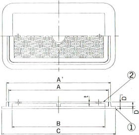 ニムラ ハンドホール用マンホール蓋 NC-2A（14トン用） 寸法図
