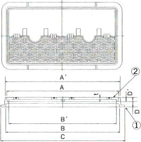 ニムラ ハンドホール用マンホール蓋 NC-3A（14トン用） 寸法図