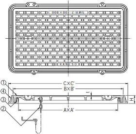 カネソウマンホール蓋 ハンドホール用 SMR-2(2トン用)・SMR-6(6トン用)・SMR-25(25トン用) 簡易密閉型 寸法図